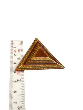 Lea Stein Paris vtg triangle enamel art deco rhodoid signed geometric brooch SKU